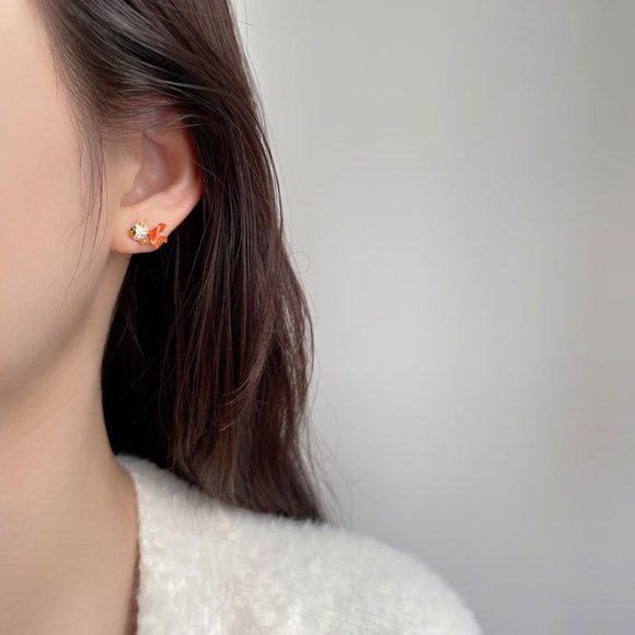 Goldfish Koi Fish Earrings S925 Sterling Silver - Picture 7 of 8